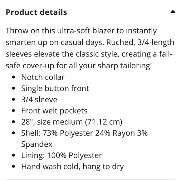 Discontinued Ricki’s 3/4 ruched sleeve blazer black - Picture 2 of 9